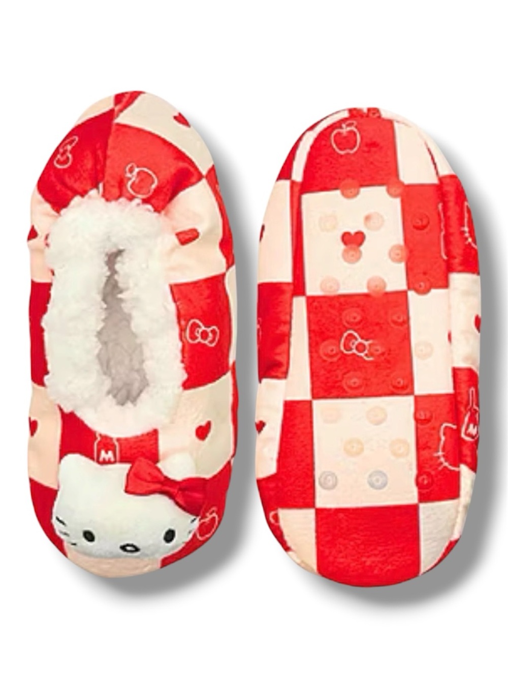 Hello Kitty Plush Slip-On Slippers - Kids Size 8 - 13 - NWT - Picture 2 of 6
